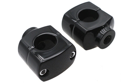 MCM 1-1/2 Inch Short Riser Set in Black for Motorcycles