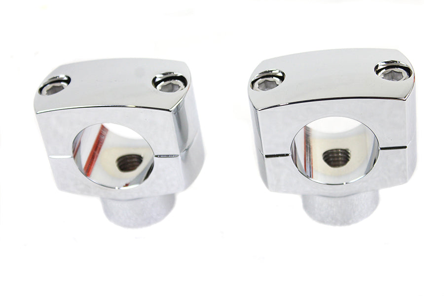 V-Twin 63881 1-1/4 Inch Shorty Riser Set Chrome for Motorcycle Handlebars