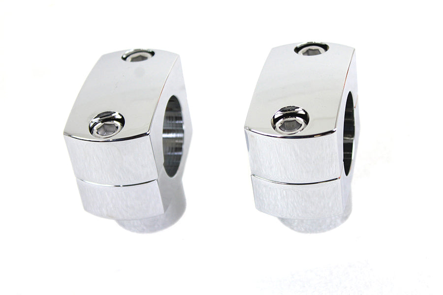 V-Twin 63881 1-1/4 Inch Shorty Riser Set Chrome for Motorcycle Handlebars