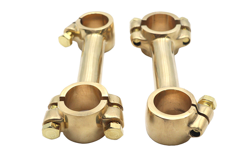 V-Twin 4 Inch Dog Bone Riser Set in Brass, Part #57-6013AP