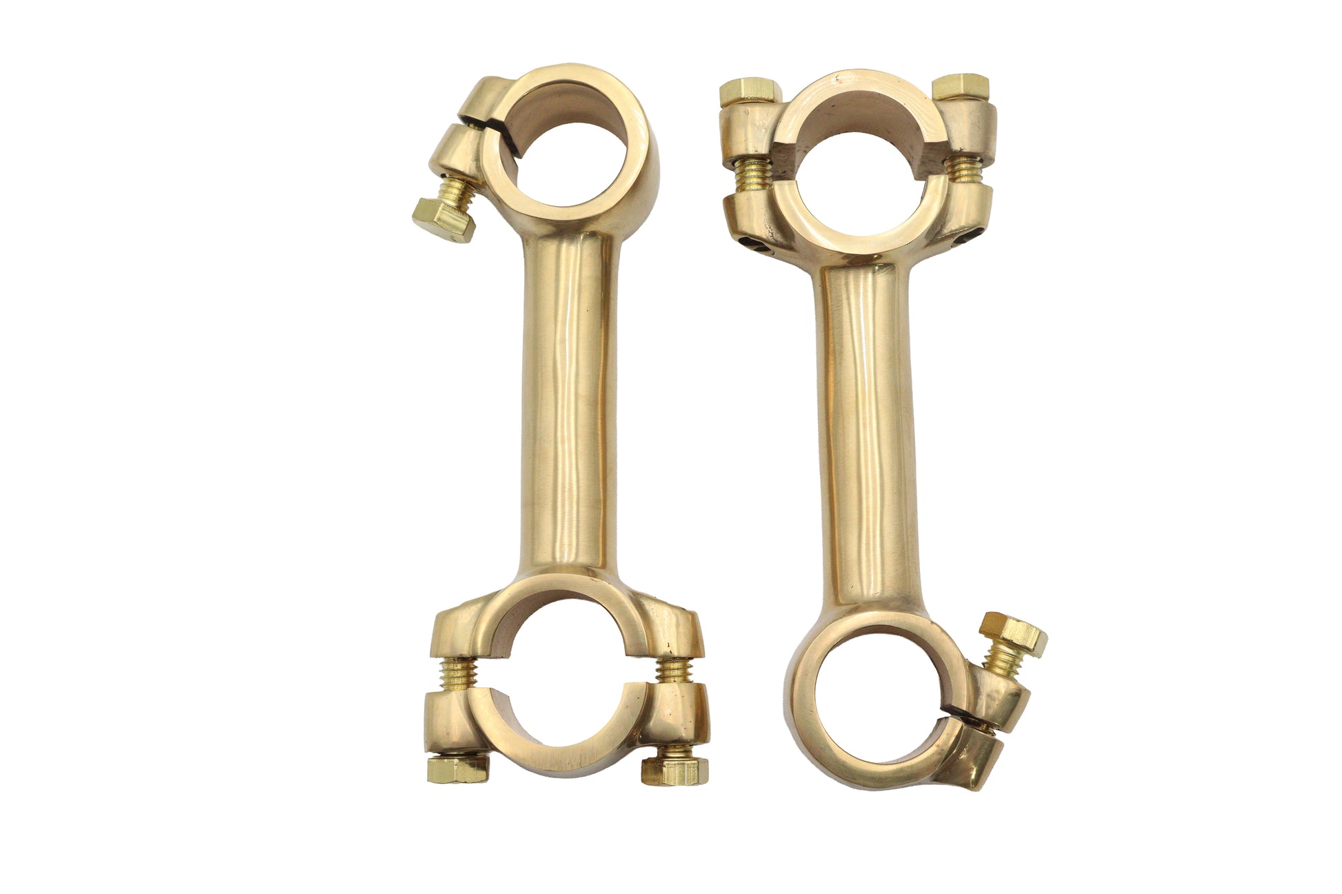 V-Twin 4 Inch Dog Bone Riser Set in Brass, Part #57-6013AP