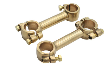 V-Twin 4 Inch Dog Bone Riser Set in Brass, Part #57-6013AP