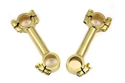 V-Twin 4 Inch Dog Bone Riser Set in Brass, Part #57-6013AP