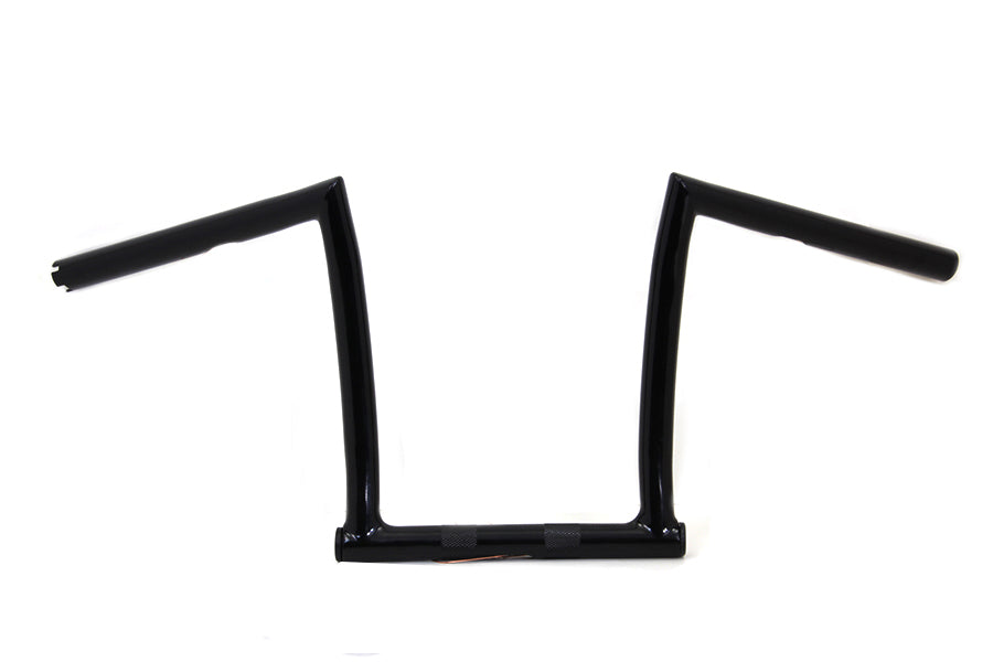 MCM 11 Inch Black ChiZeled Z-Bar Handlebar with Indents for Harley Davidson XL Models