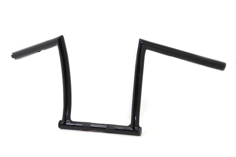 MCM 11 Inch Black ChiZeled Z-Bar Handlebar with Indents for Harley Davidson XL Models