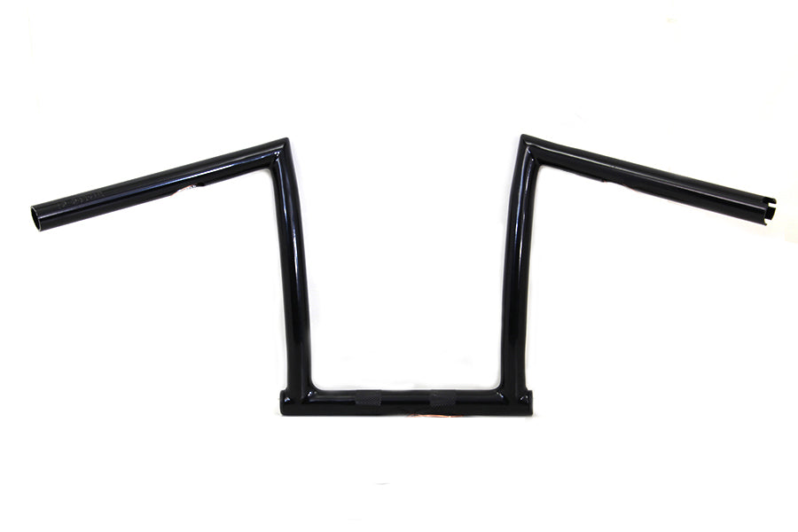 MCM 11 Inch Black ChiZeled Z-Bar Handlebar with Indents for Harley Davidson XL Models