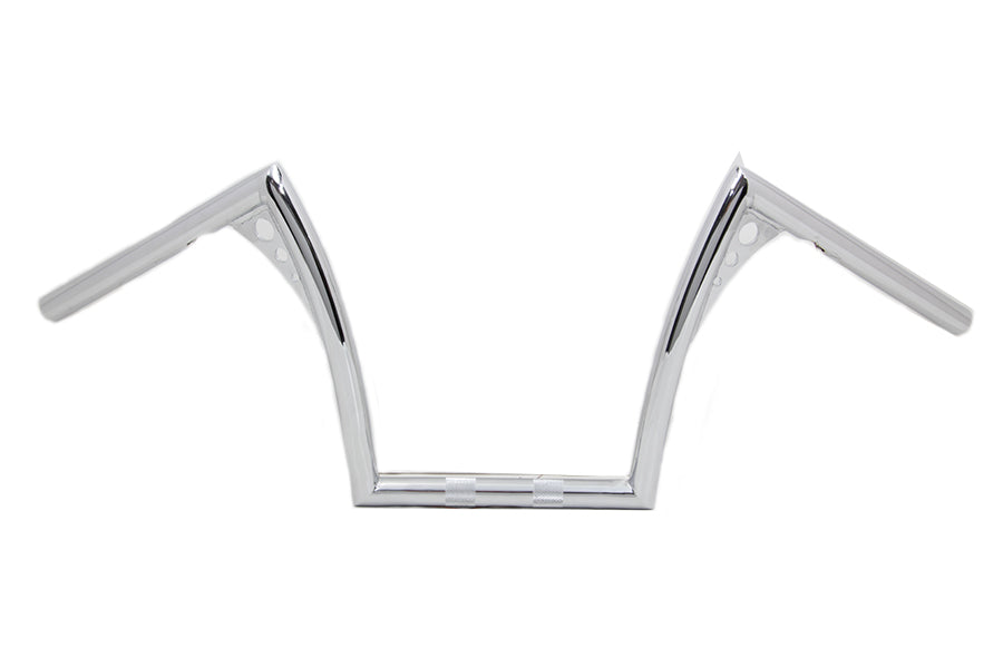 MCM 12 inch Pirate Z-Bar Handlebar Chrome for Harley Davidson FL, FX, XL 1982-1985