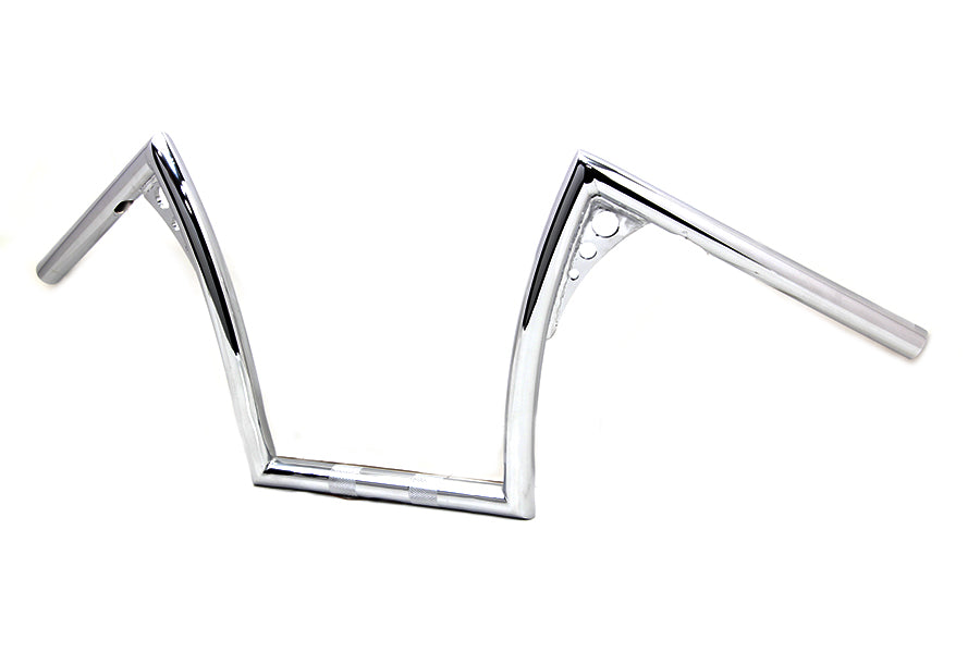 MCM 12 inch Pirate Z-Bar Handlebar Chrome for Harley Davidson FL, FX, XL 1982-1985