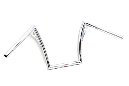 MCM 12 inch Pirate Z-Bar Handlebar Chrome for Harley Davidson FL, FX, XL 1982-1985