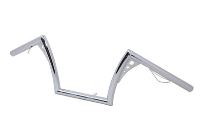 MCM 10 Inch Pirate Z-Bar Handlebar Chrome for Harley Davidson 1982-1985 Models
