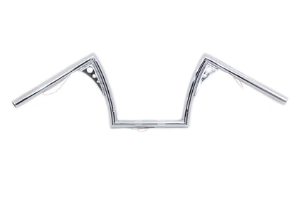 MCM 10 Inch Pirate Z-Bar Handlebar Chrome for Harley Davidson 1982-1985 Models