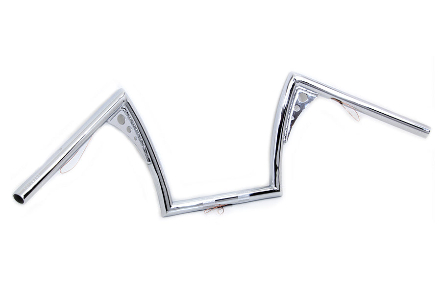 MCM 10 Inch Pirate Z-Bar Handlebar Chrome for Harley Davidson 1982-1985 Models