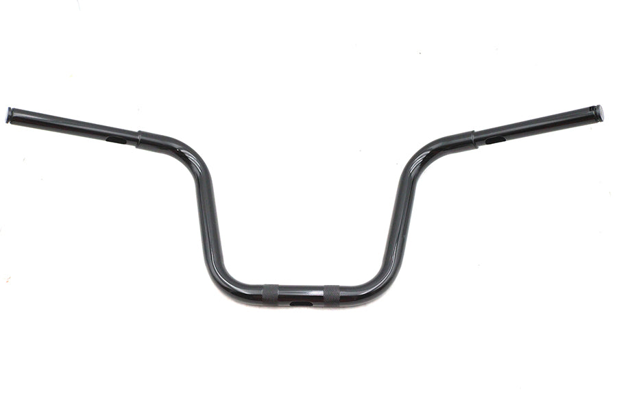 V-Twin 20323B 12-Inch Mini Ape Hanger Handlebar with Indents, Black