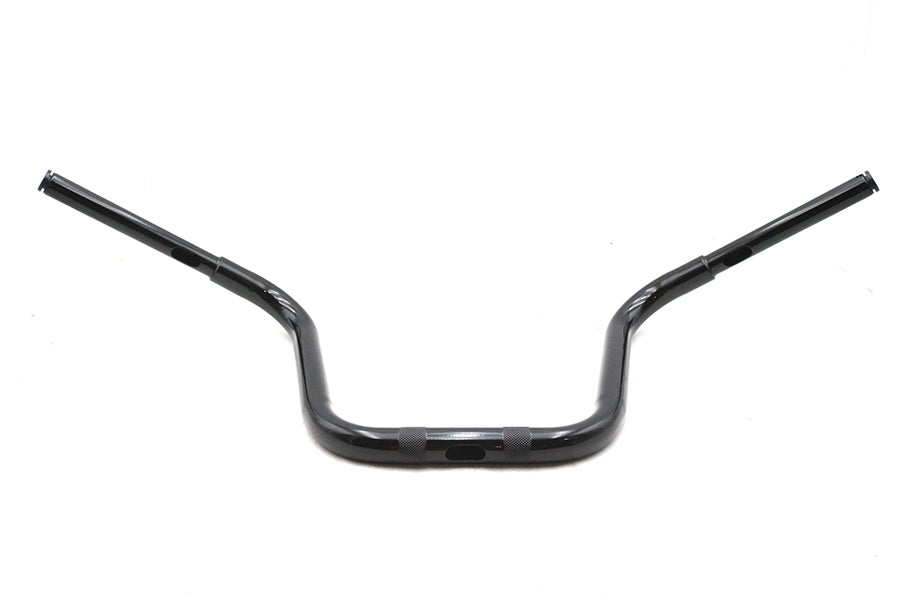 V-Twin 20323B 12-Inch Mini Ape Hanger Handlebar with Indents, Black