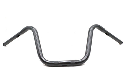 V-Twin 20323B 12-Inch Mini Ape Hanger Handlebar with Indents, Black