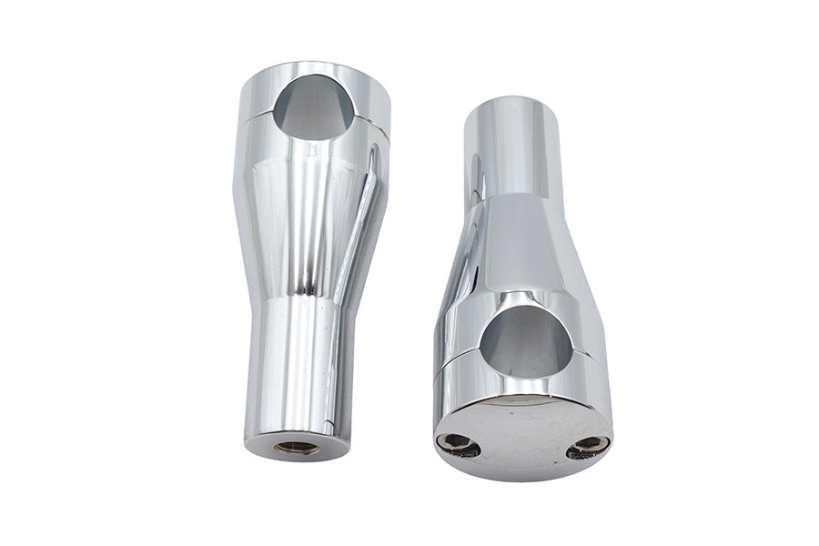 Ultima 34-5 4 Inch Chrome Round Glide Riser Set for 1 Inch Handlebars