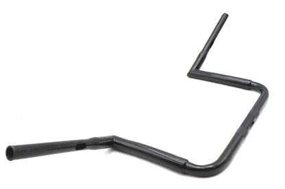V-Twin Factory Sample 12-Inch Black Chizeled Z-Bar Handlebar Without Indents, Pullback 5-1/4 Inches