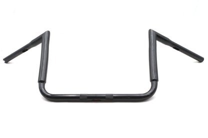 V-Twin Factory Sample 12-Inch Black Chizeled Z-Bar Handlebar Without Indents, Pullback 5-1/4 Inches