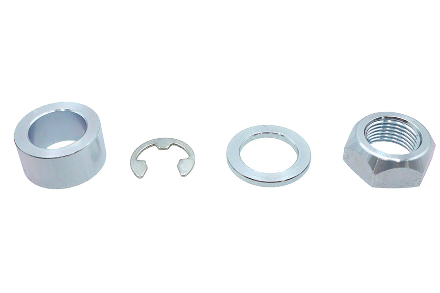 MCM Rear Axle Spacer Kit Smooth Style Bright Zinc for Harley Davidson FLT 2008-2017