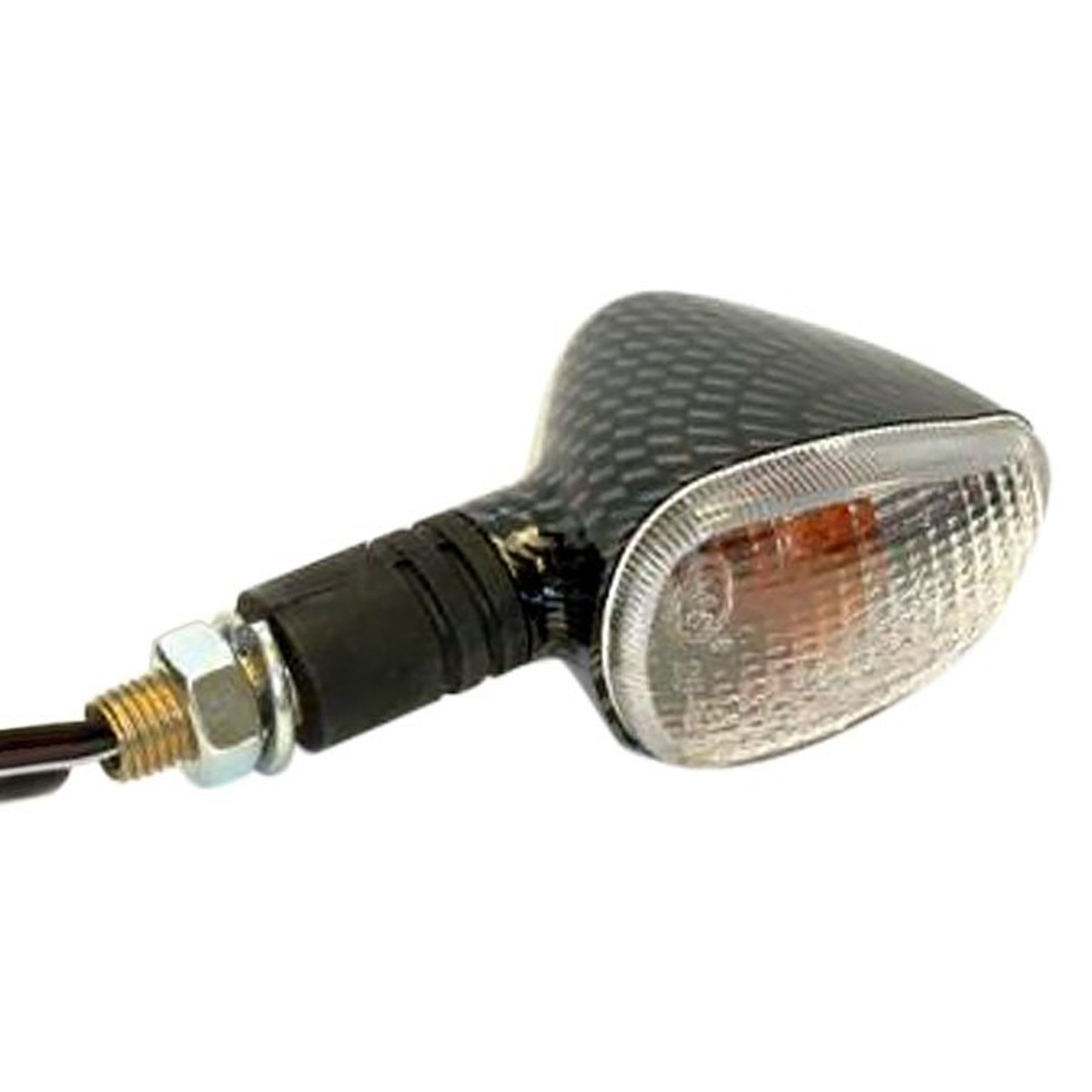 K&S Marker Lights, CMPCT, Flexible Stem, Carbon Fiber, Short, Clear - Part No. 25-8413S