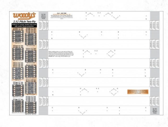 WOODYS 252T-TEMP 2.52-Inch Pitch Template for Two-Ply Tracks