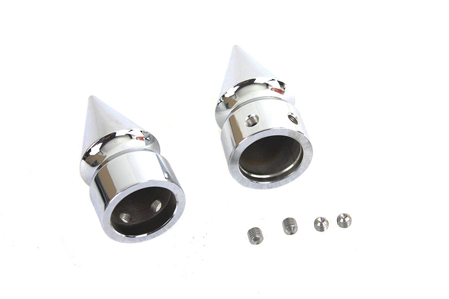 Colony Front Axle Nut Cap Set Pike Style for Harley Davidson FXST Models