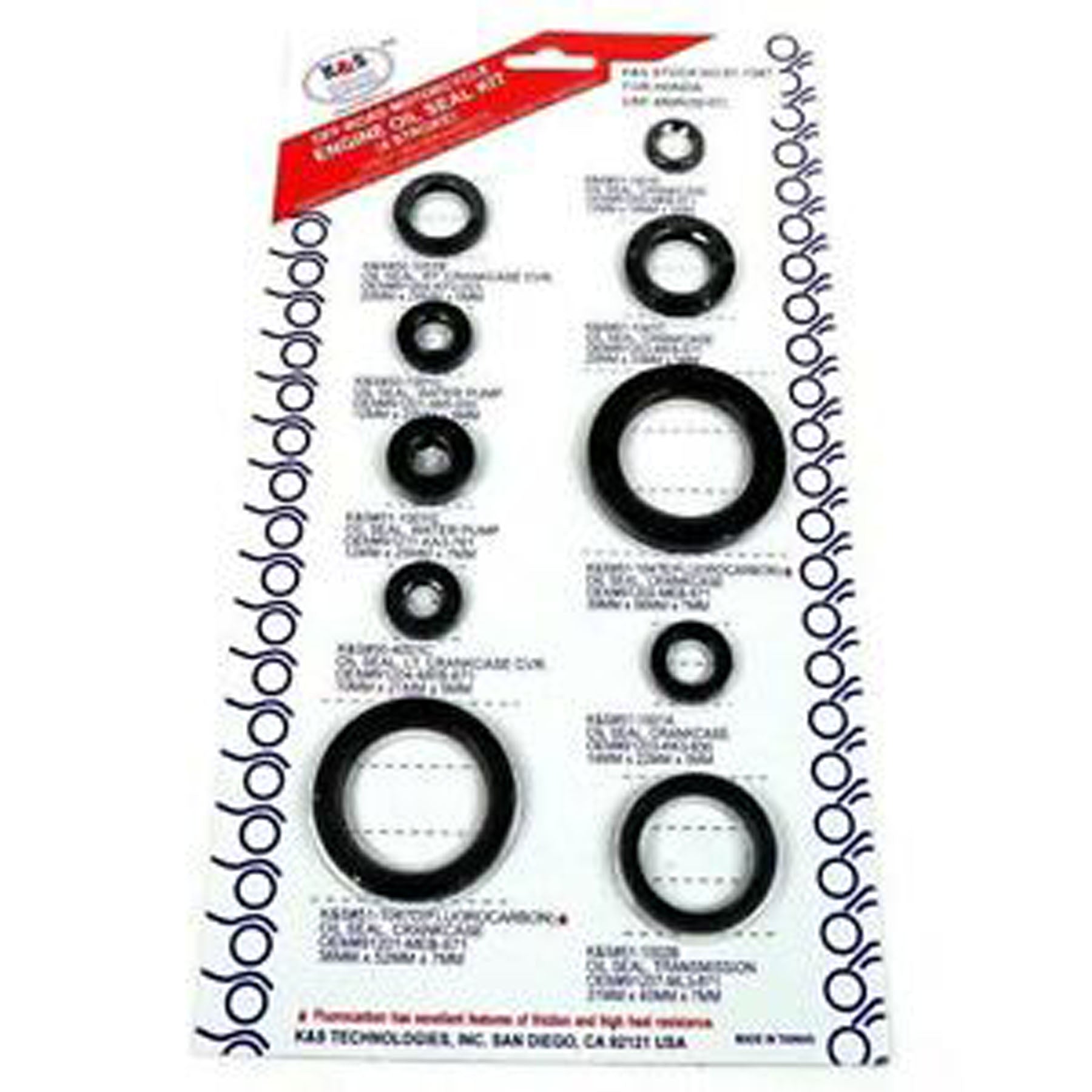 K&S Off-Road Motorcycle Engine Oil Seal Kit for Honda CRF-450R (2002-2007) Part #51-1047