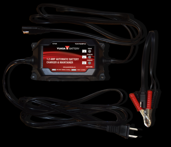 Yuasa 1.2 Amp Battery Charger YUA1P2AMPCH for Reliable Power Maintenance
