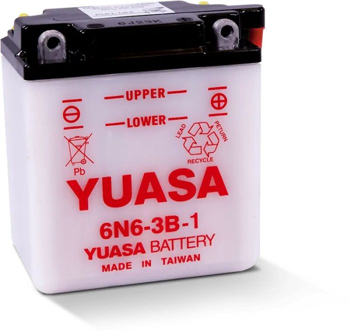 YUASA Conventional 6N6-3B-1 6 Volt Battery for Reliable Power Supply