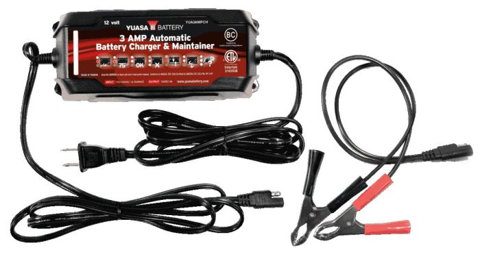 Yuasa 3 Amp Charger & Maintainer (12V) – Reliable Battery Maintenance