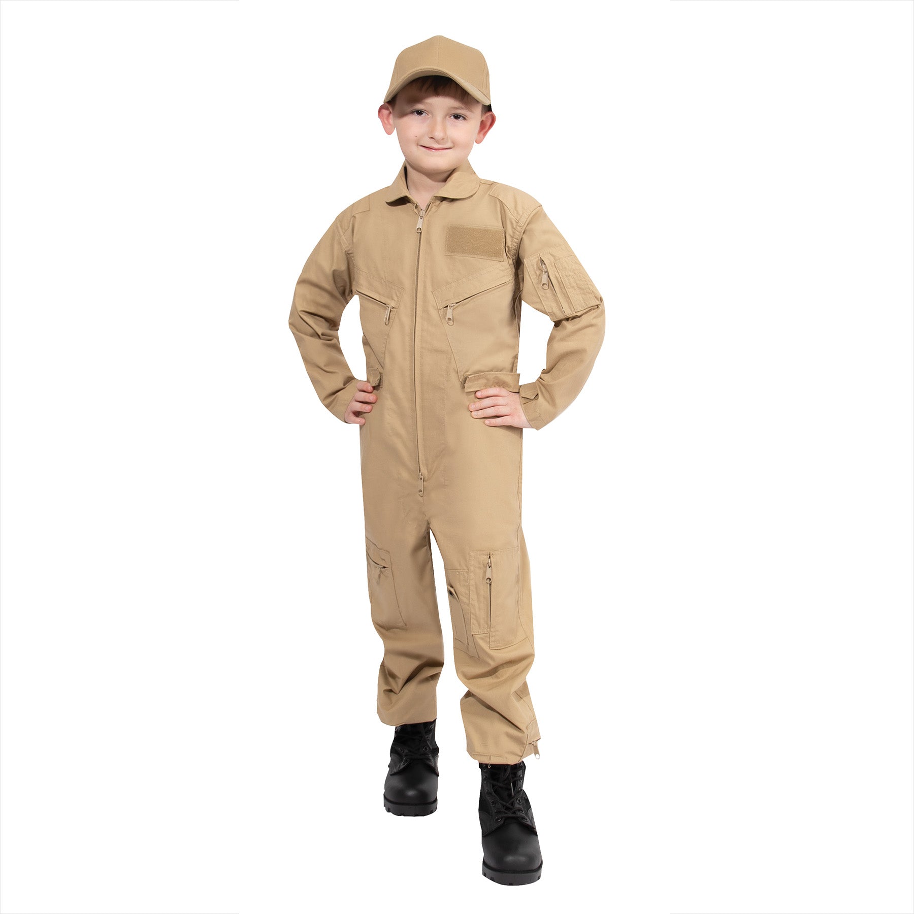 Rothco Kids Flight Suit Khaki Size XL - Authentic Aviator Style for Children