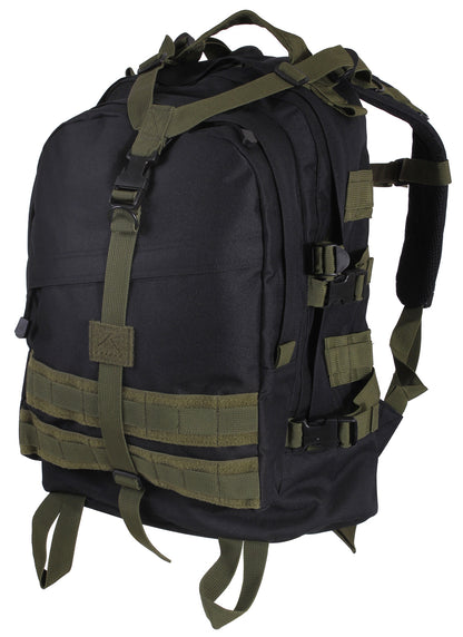 Rothco Large Transport Pack with MOLLE Compatibility and Hydration Pocket - Black / Olive Drab