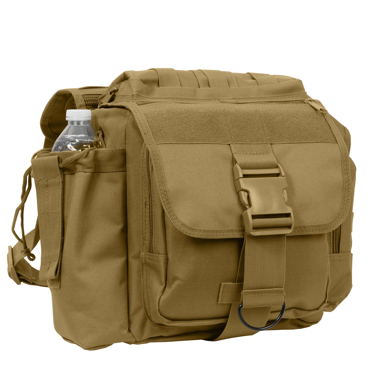 Rothco XL Advanced Tactical Shoulder Bag Coyote Brown – Durable MOLLE Compatible Gear Bag with Multiple Pockets