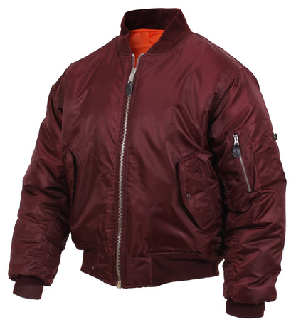 Rothco MA-1 Flight Jacket in Maroon Size Large