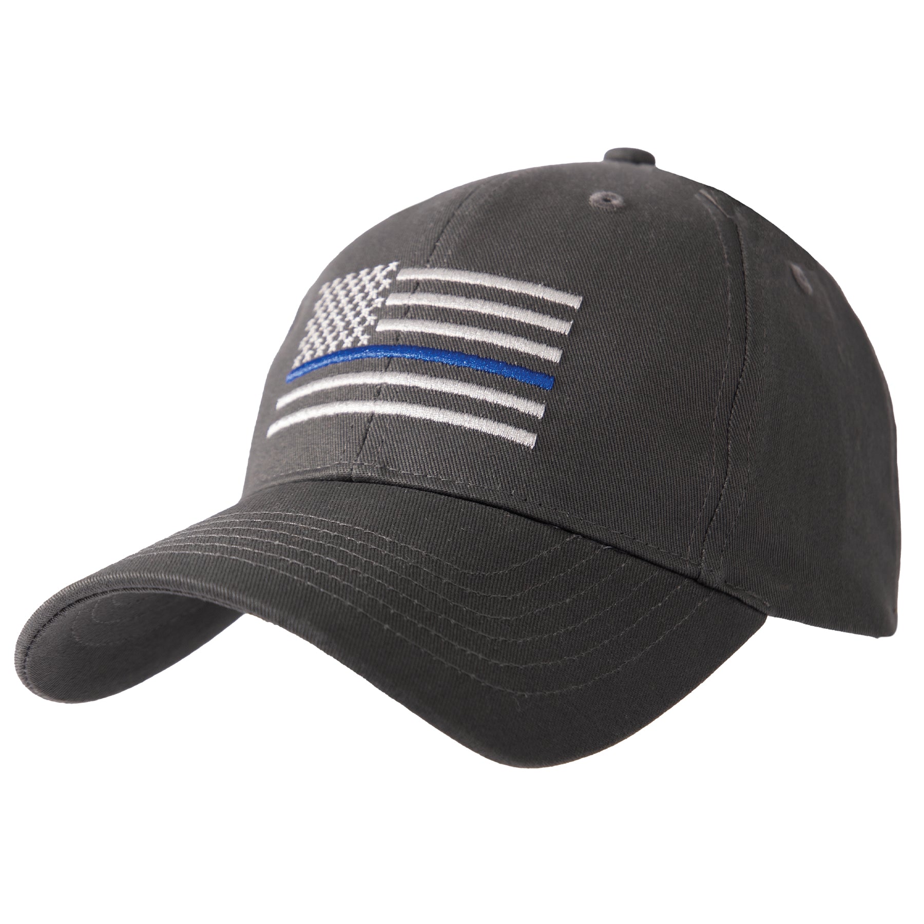 Rothco Thin Blue Line Flag Low Profile Cap Grey – Support First Responders with Adjustable Baseball Hat