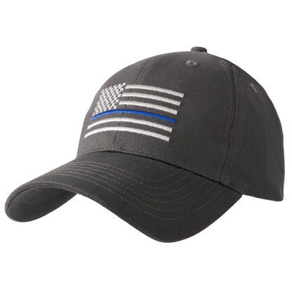 Rothco Thin Blue Line Flag Low Profile Cap Grey – Support First Responders with Adjustable Baseball Hat
