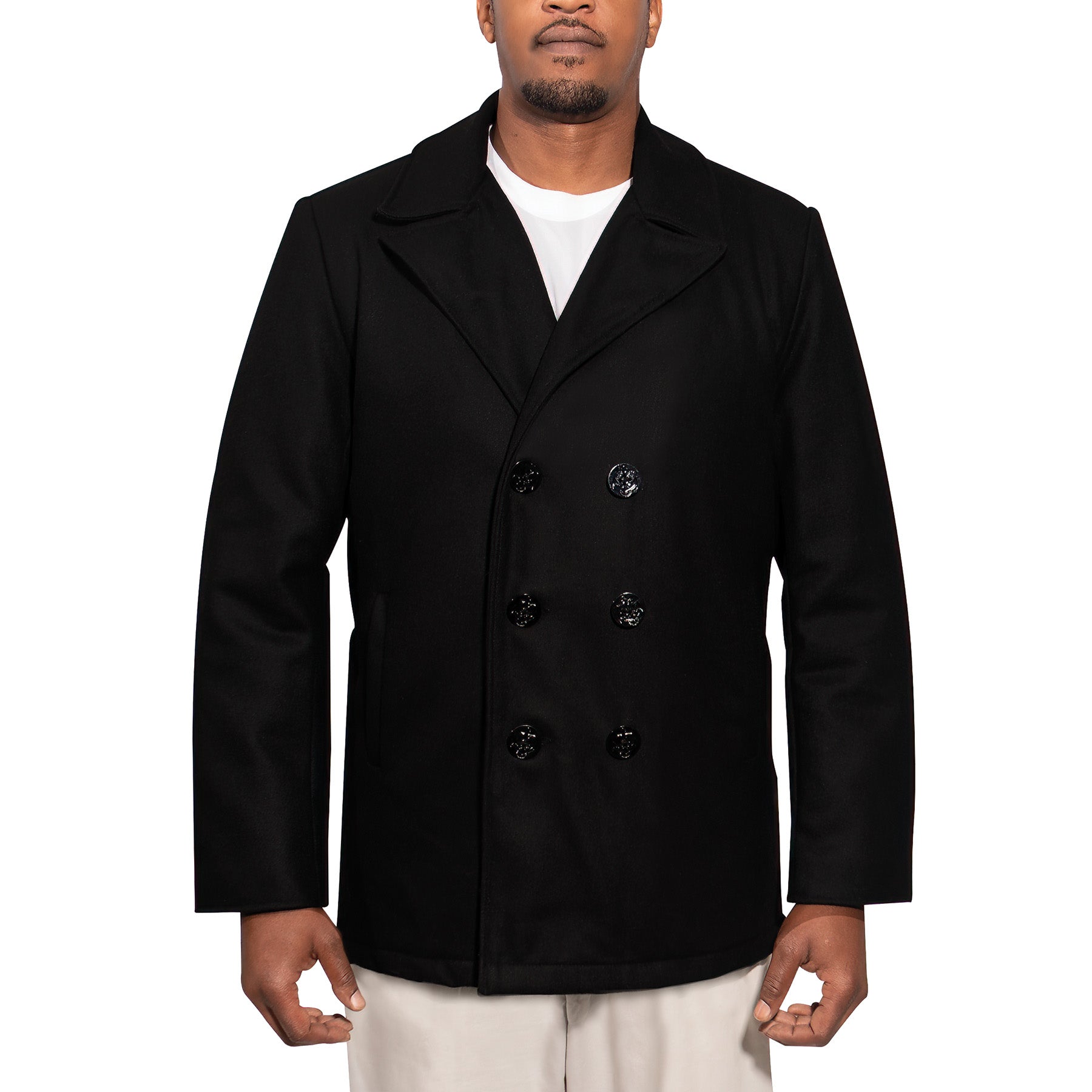 Rothco Naval Heritage Wool Pea Coat in Black - Size 2XL