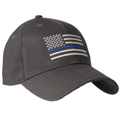 Rothco Thin Blue Line Flag Low Profile Cap Grey – Support First Responders with Adjustable Baseball Hat