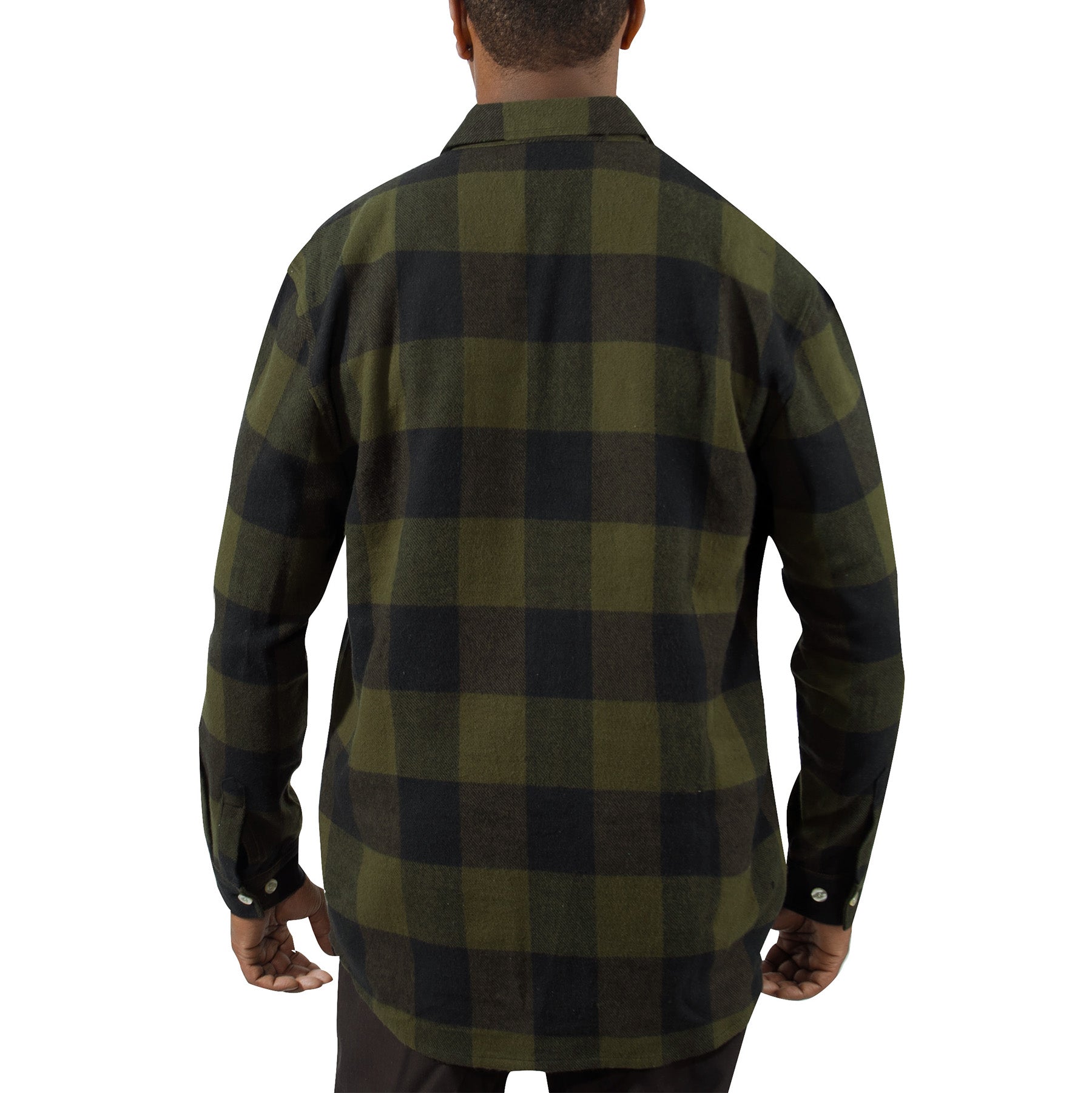 Rothco Extra Heavyweight Buffalo Plaid Flannel Shirt in Olive Drab, Size Small