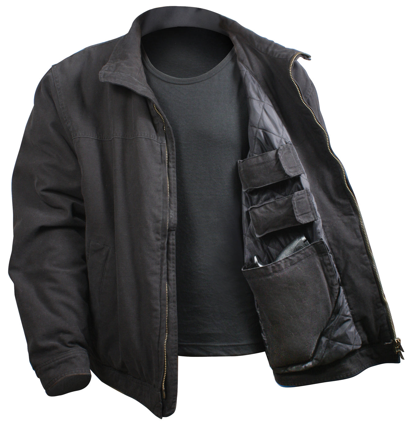 Rothco Concealed Carry 3 Season Jacket in Black, Size Small