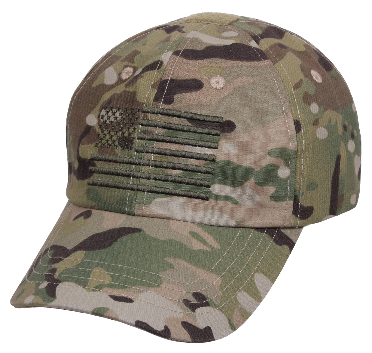 Rothco Tactical Operator Cap with US Flag in MultiCam – Adjustable Military-Style Hat