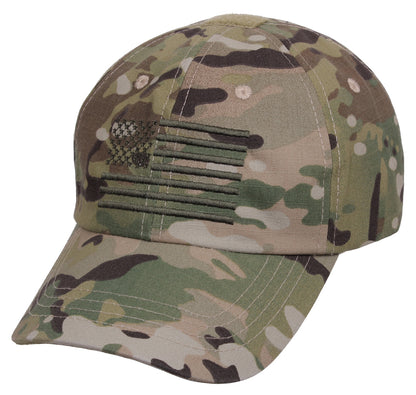 Rothco Tactical Operator Cap with US Flag in MultiCam – Adjustable Military-Style Hat