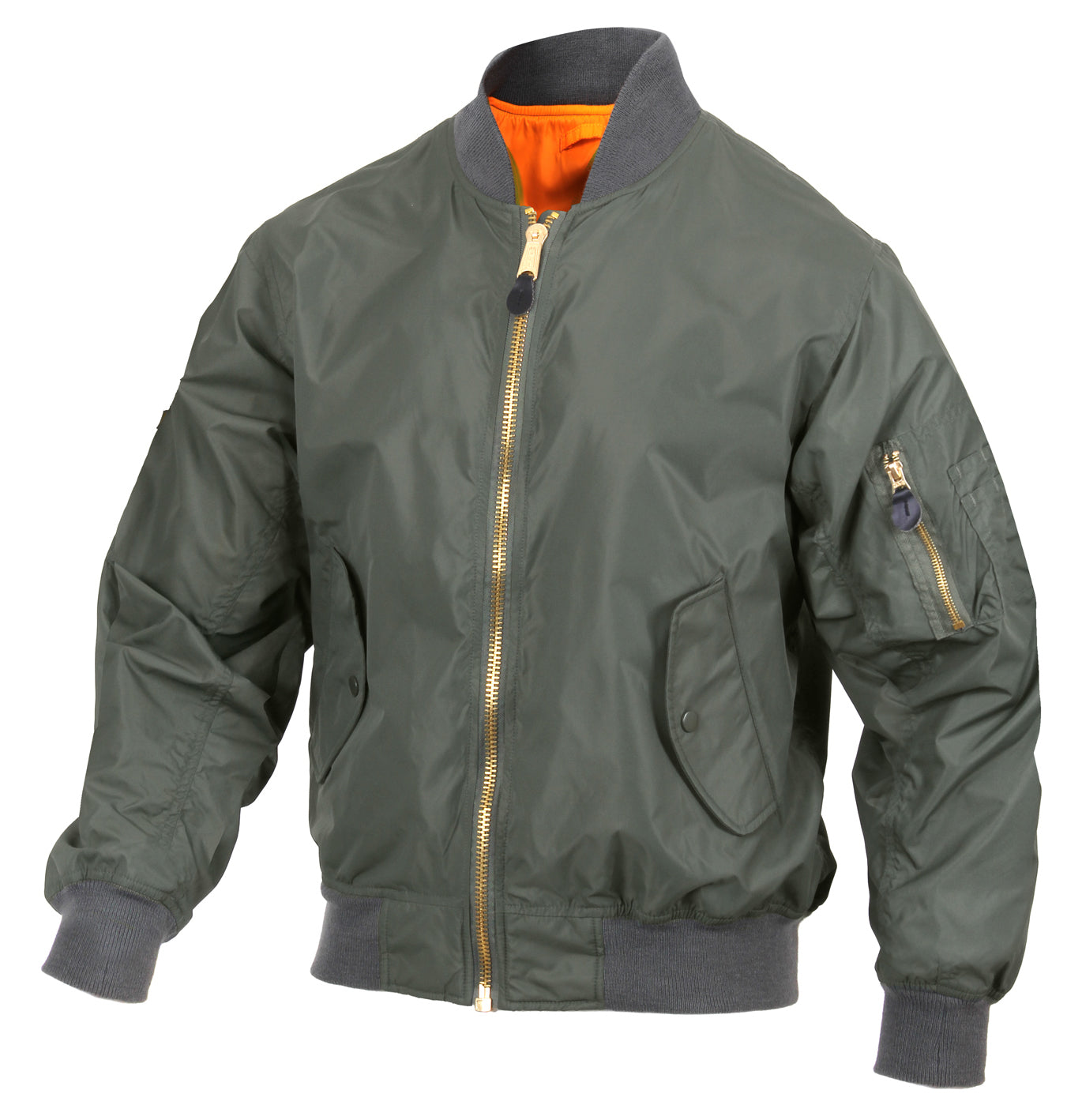 Rothco Lightweight Enhanced Nylon MA-1 Flight Jacket in Sage Green, Size 2XL