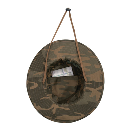 Rothco Adjustable Boonie Hat Coyote Camo - Outdoor Wide-Brim Military Style Hat