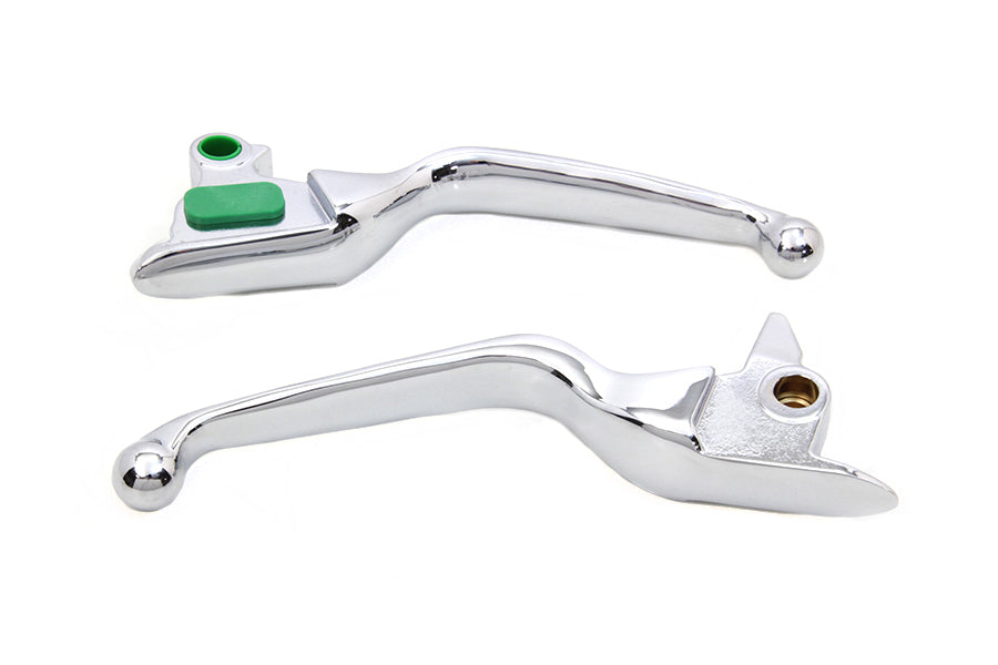 V-Twin Chrome Smooth Wide Hand Lever Set for Harley Davidson FXSB and FLSTN Models