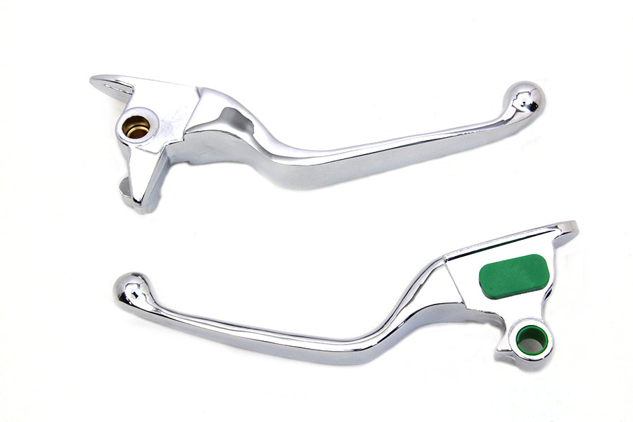 V-Twin Chrome Smooth Wide Hand Lever Set for Harley Davidson FXSB and FLSTN Models