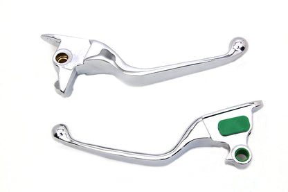V-Twin Chrome Smooth Wide Hand Lever Set for Harley Davidson FXSB and FLSTN Models