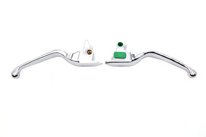 V-Twin Chrome Smooth Wide Hand Lever Set for Harley Davidson FXSB and FLSTN Models