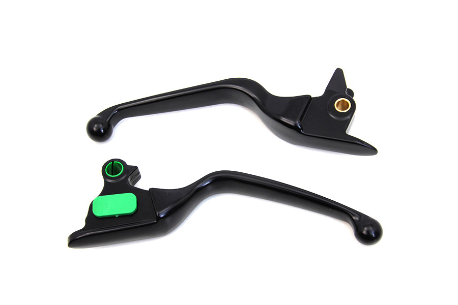V-Twin H07-0593MB Matte Black Smooth Wide Hand Lever Set for Harley Davidson FXSB and FLSTN Models