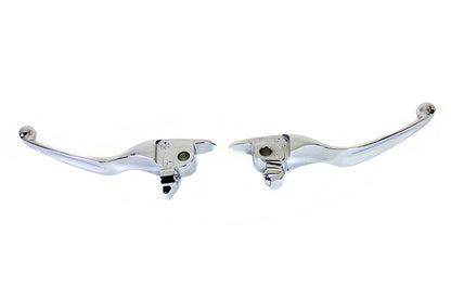 V-Twin M8 Chrome Wide Tamer Hand Lever Set for Harley Davidson FLT Models